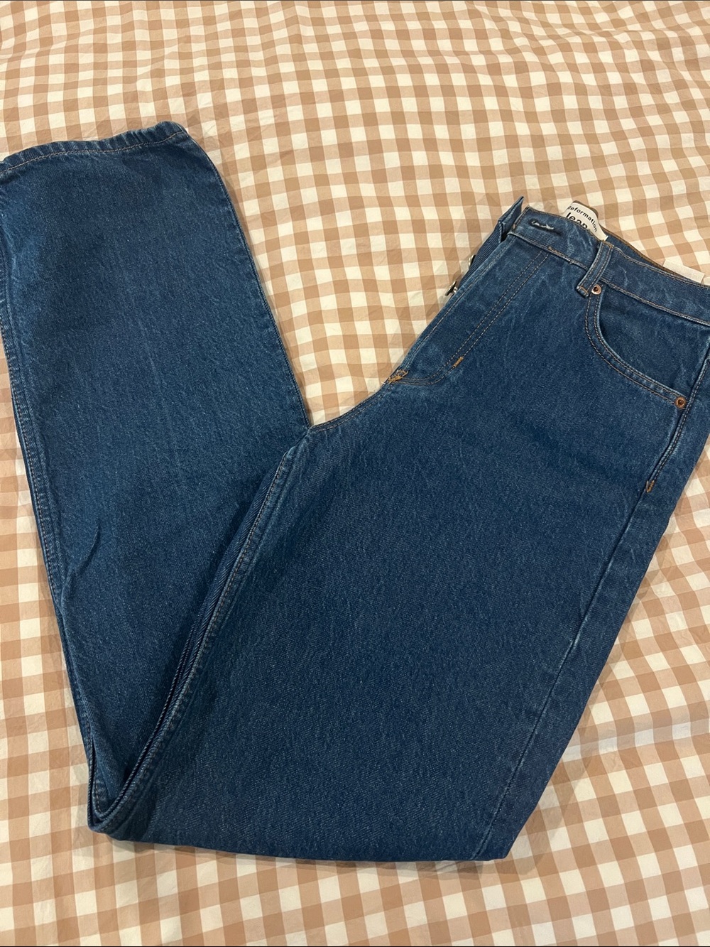 Reformation Dark Blue high rise Straight Jeans